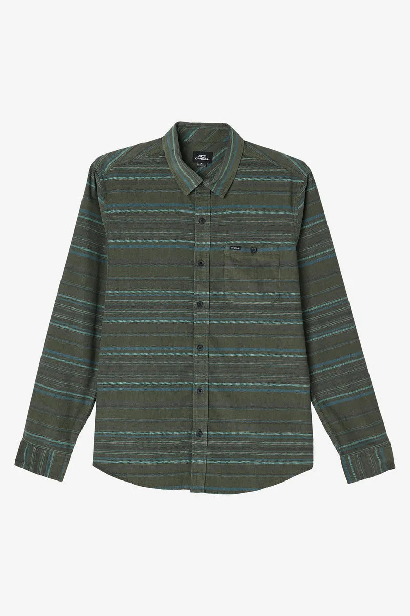 O'Neill Caruso Stripe Cord L/S Shirt-Dark Olive