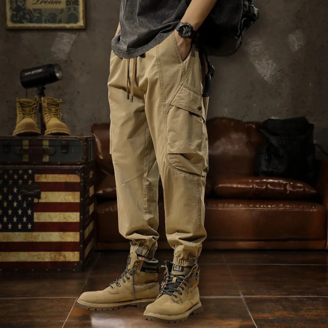 Patchwork Design Straight Leg Slim Casual Pants P1021
