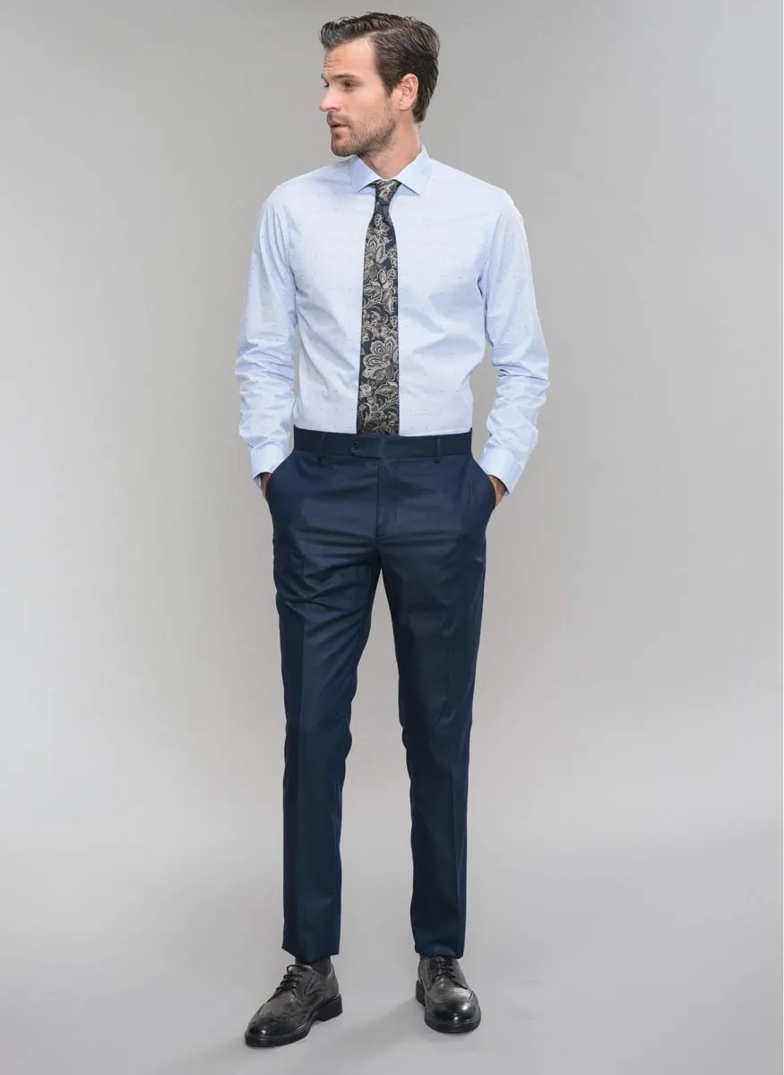 Patterned Dress Shirt in Light Blue