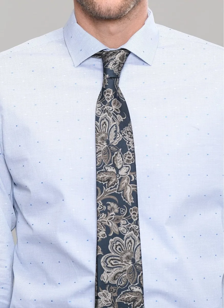 Patterned Dress Shirt in Light Blue