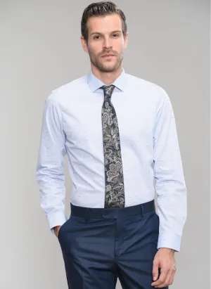 Patterned Dress Shirt in Light Blue
