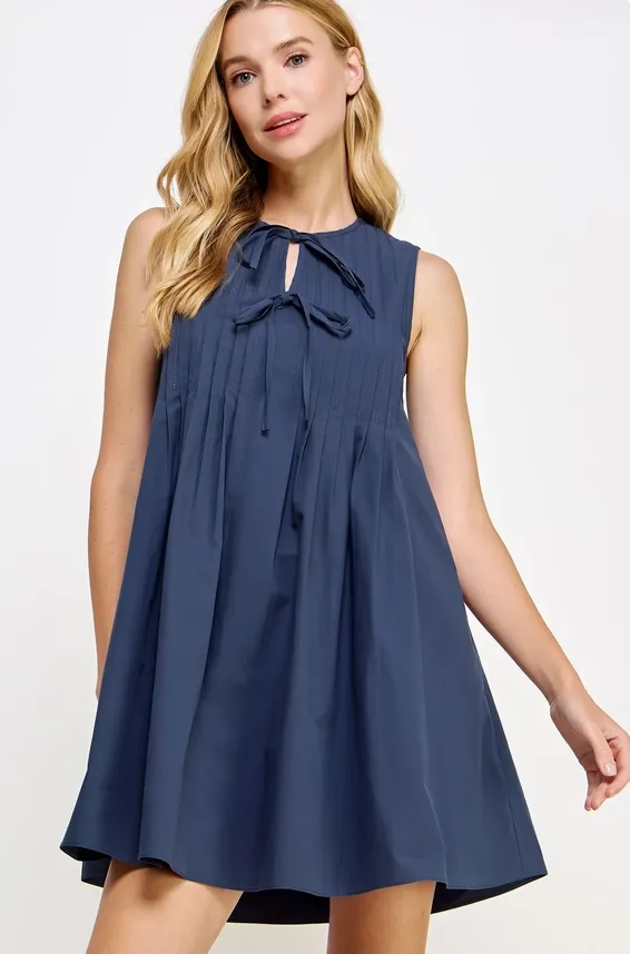 Pintuck Poise Mini Dress