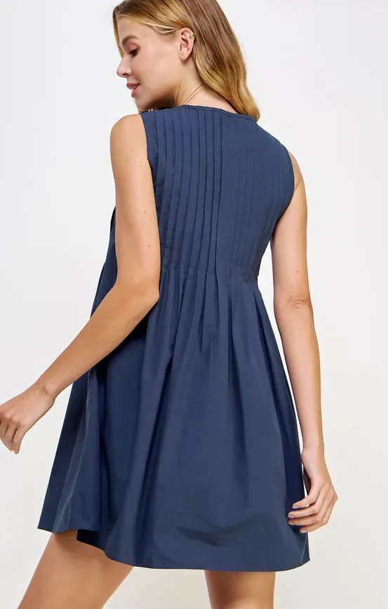 Pintuck Poise Mini Dress