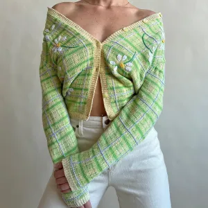 plaid & floral cardigan