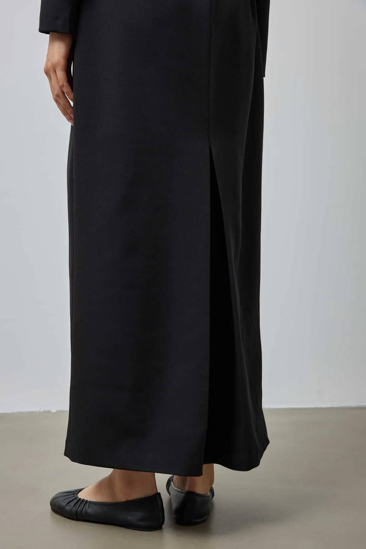 Pleat Detail Premium Dress Black