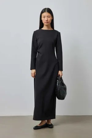 Pleat Detail Premium Dress Black