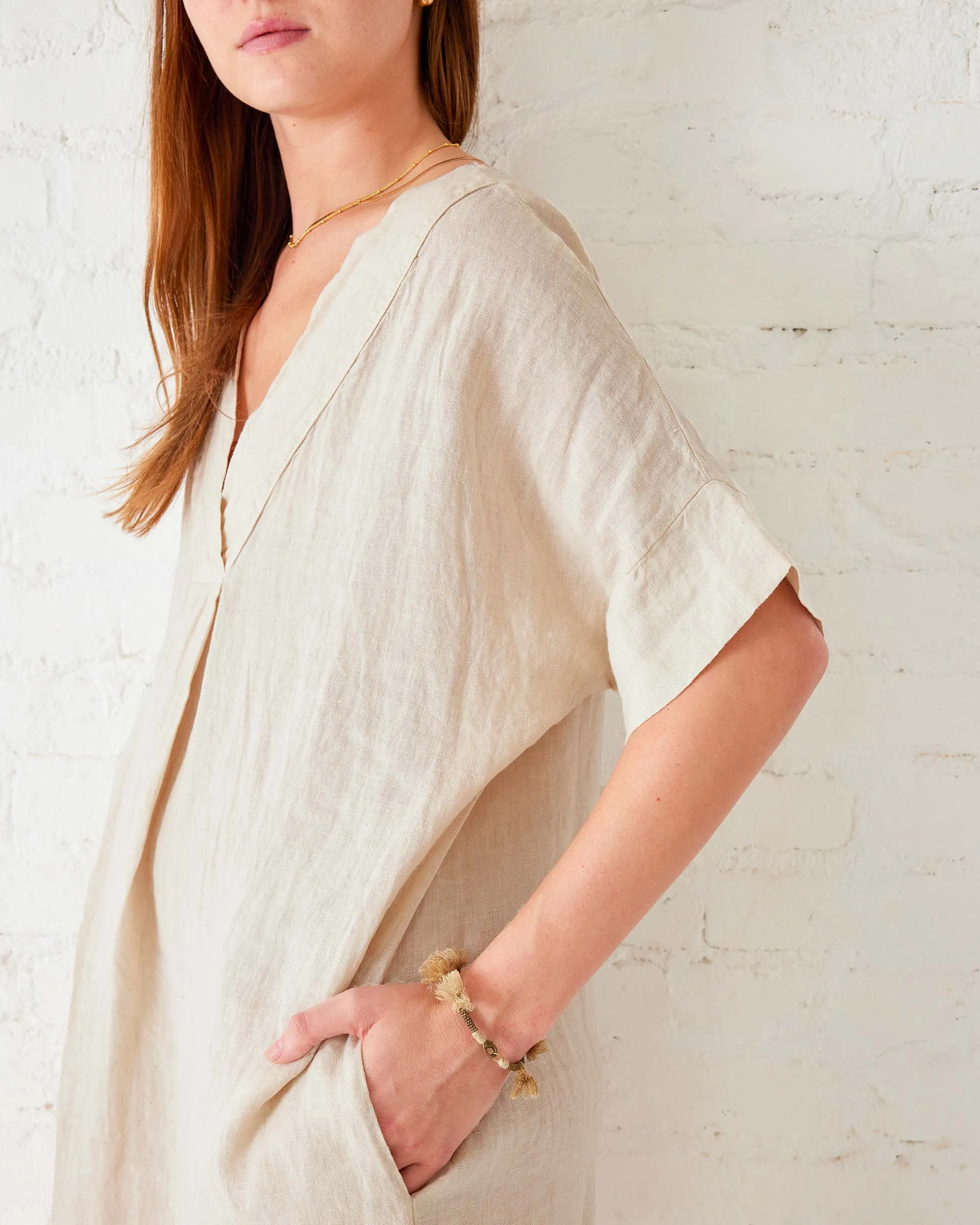 Provence Linen Kaftan Dress