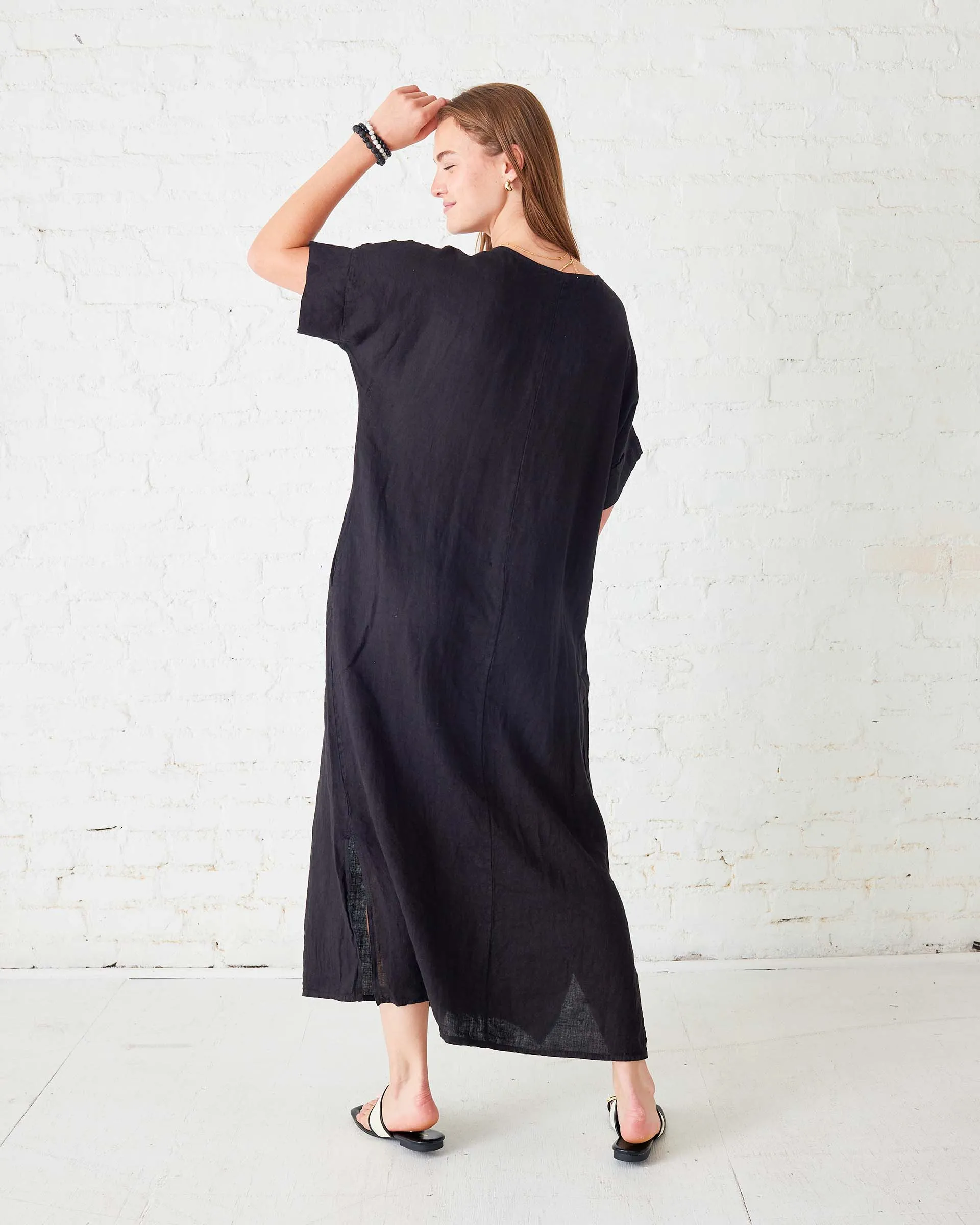 Provence Linen Kaftan Dress
