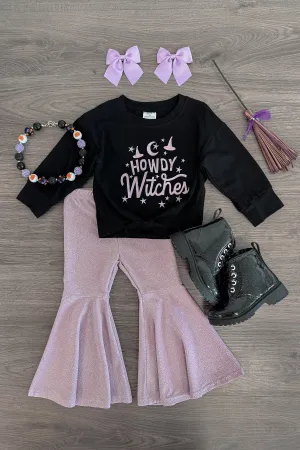 "Howdy Witches" Glitter Bell Bottom Set
