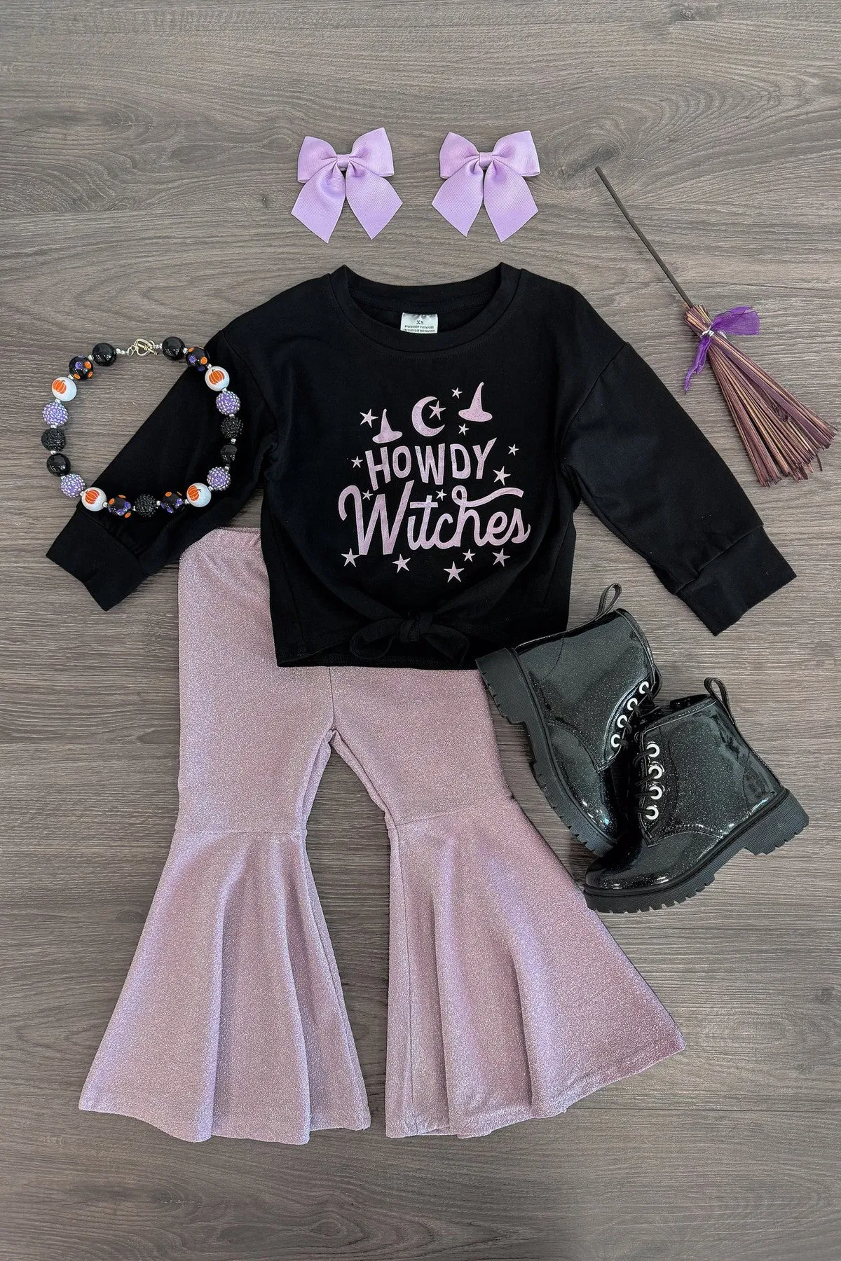 "Howdy Witches" Glitter Bell Bottom Set