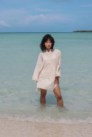 Recycled Cotton Off-White solid Tunic