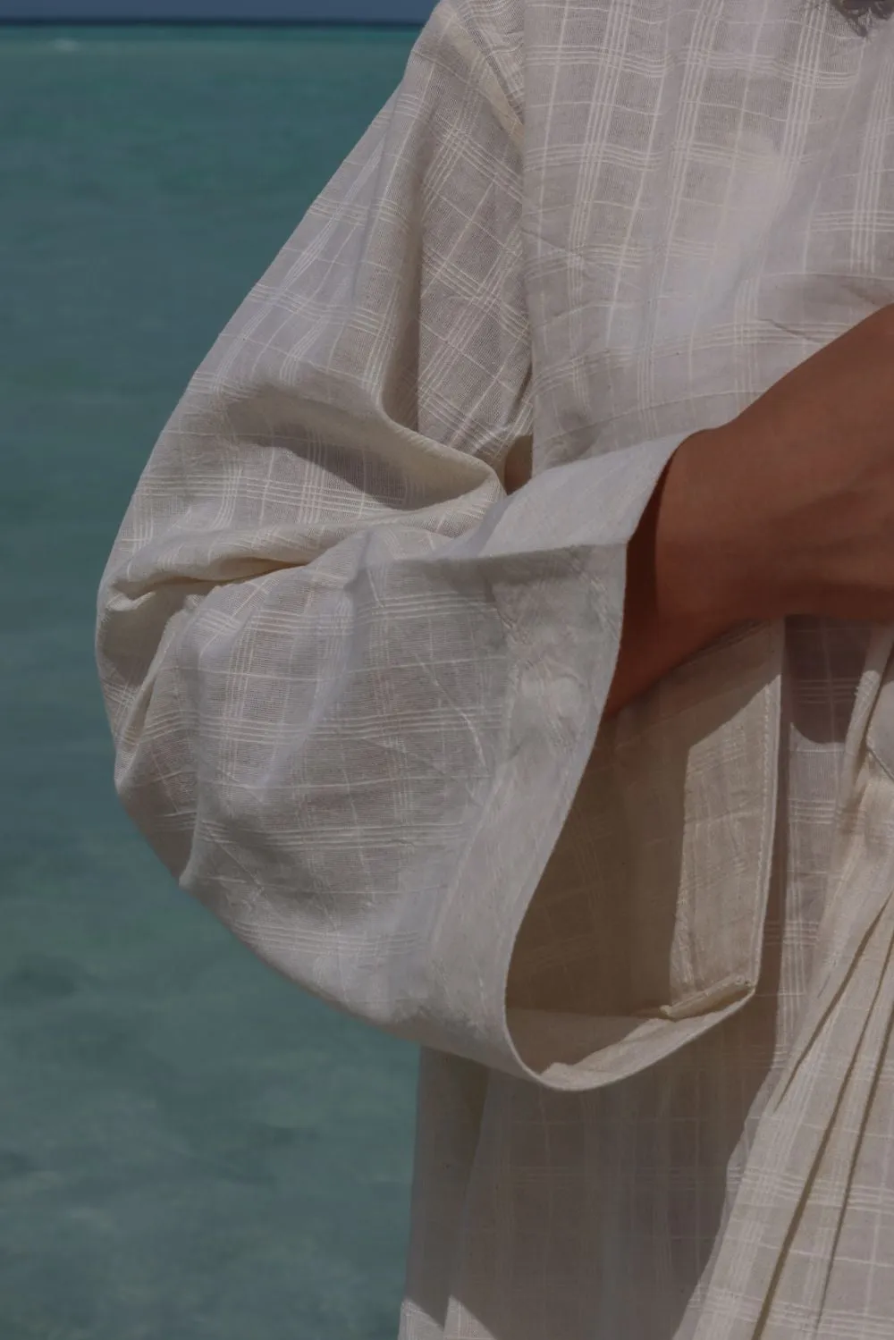 Recycled Cotton Off-White solid Tunic
