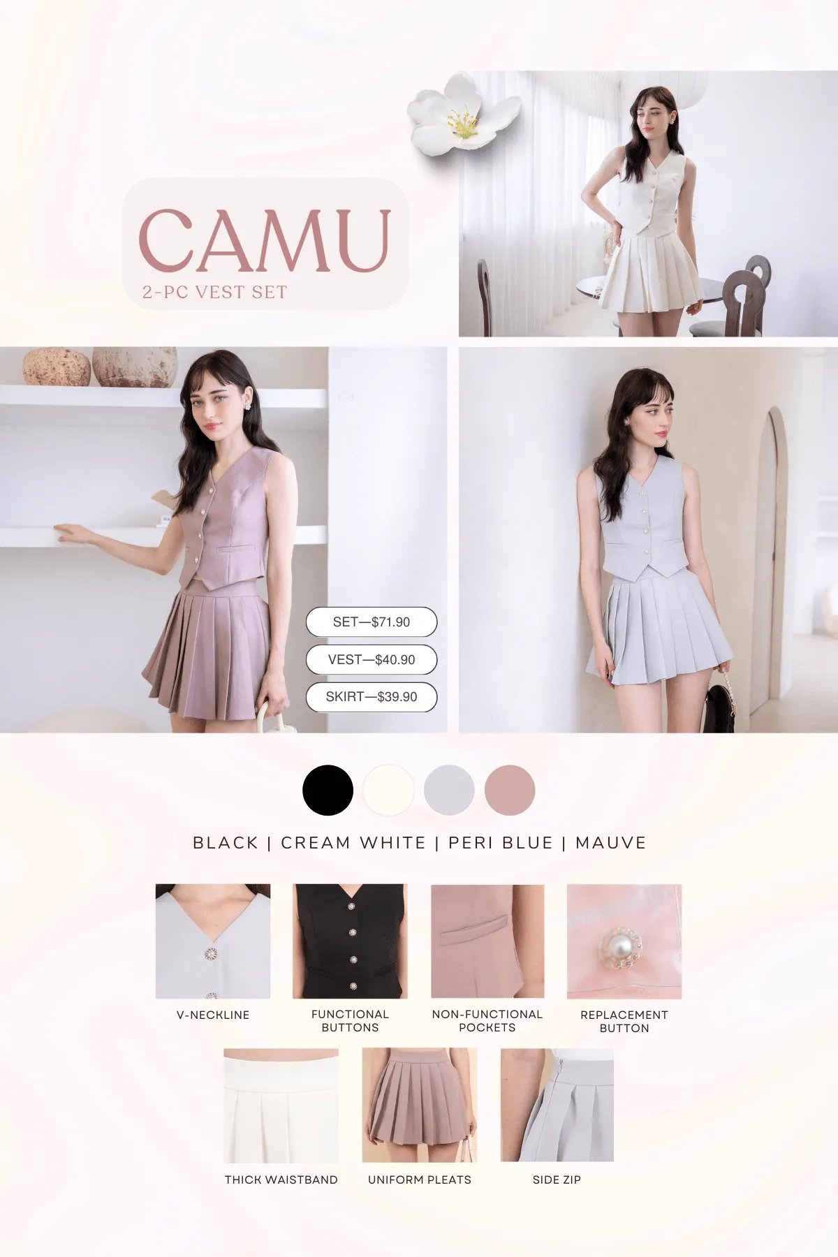 RESTOCKED** CAMU VEST TOP IN BLACK