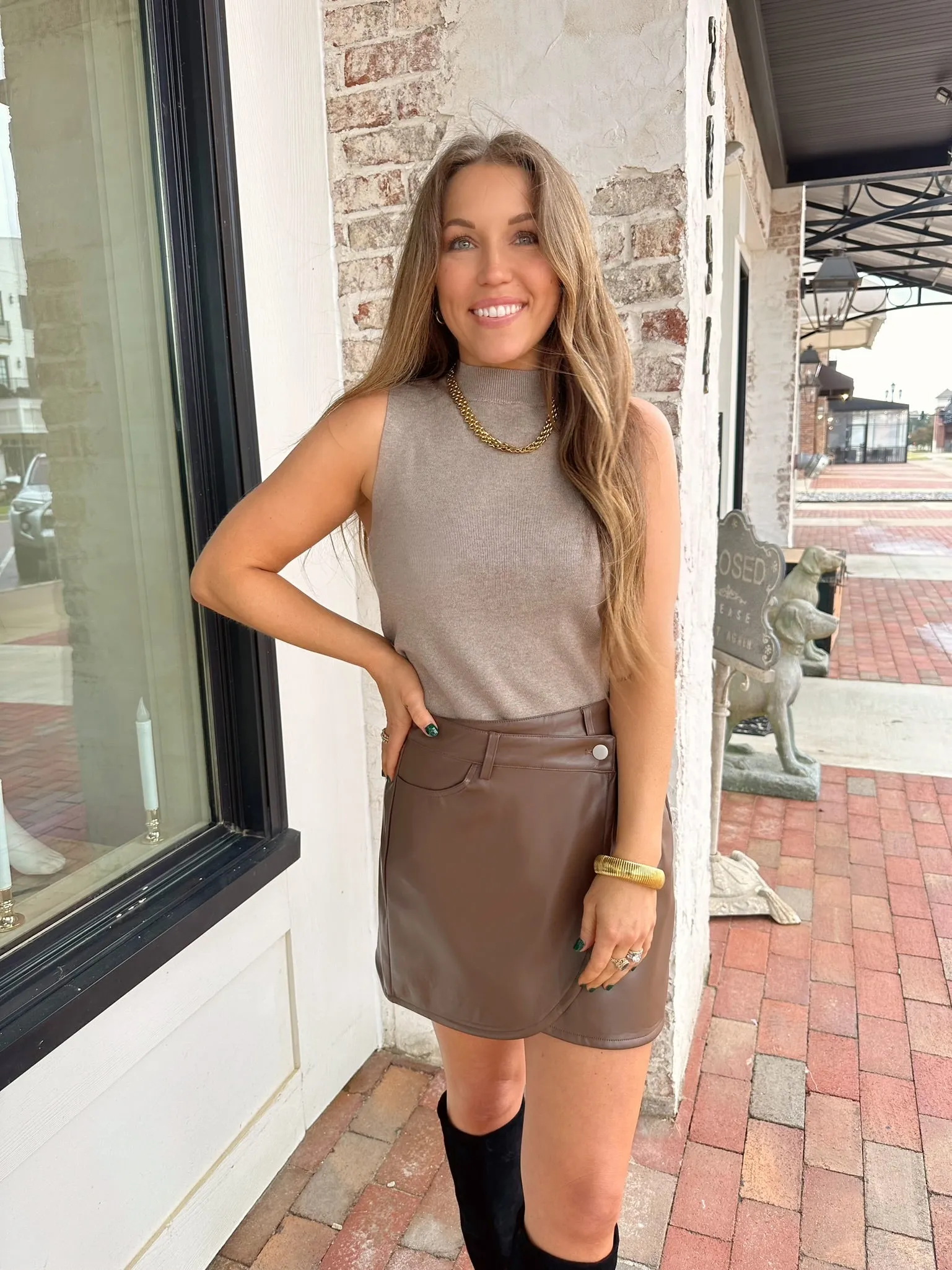 Simply Put Sweater Tank Mocha