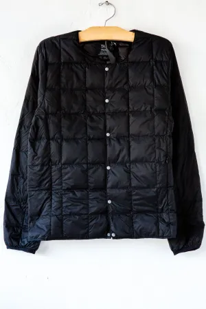 Snap Round Neck Jacket Black