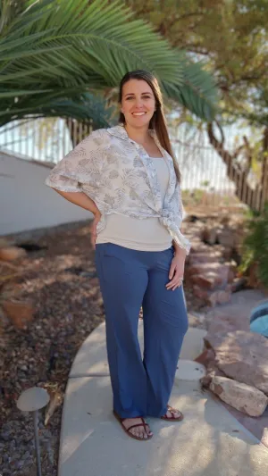 Stormy Blue Flare Leggings