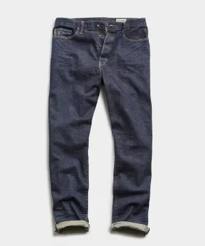 Straight Fit Japanese Stretch Selvedge Jean In Indigo Rinse