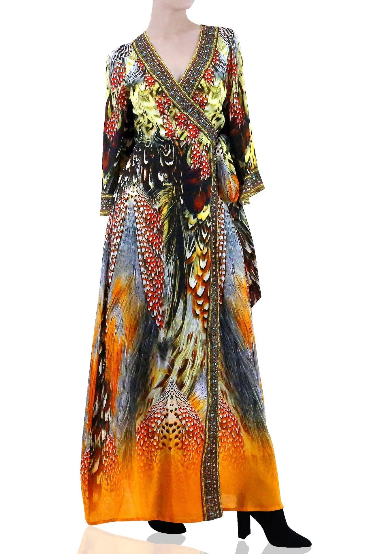 Sunset Long Wrap Dress