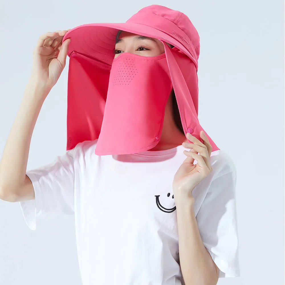 Unisex Fishing Hiking Sun Protection Face Neck Cover Flap Hat UPF 50 
