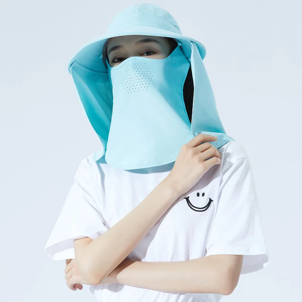 Unisex Fishing Hiking Sun Protection Face Neck Cover Flap Hat UPF 50 