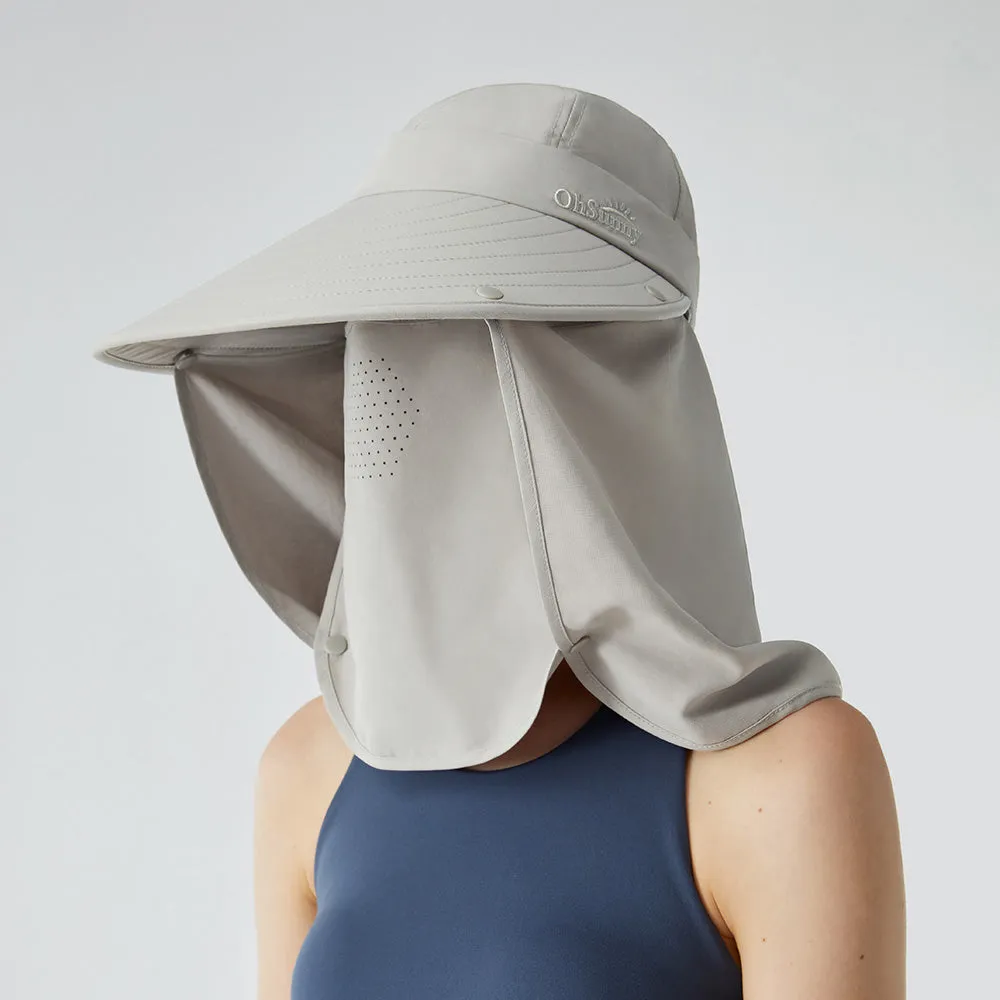Unisex Fishing Hiking Sun Protection Face Neck Cover Flap Hat UPF 50 