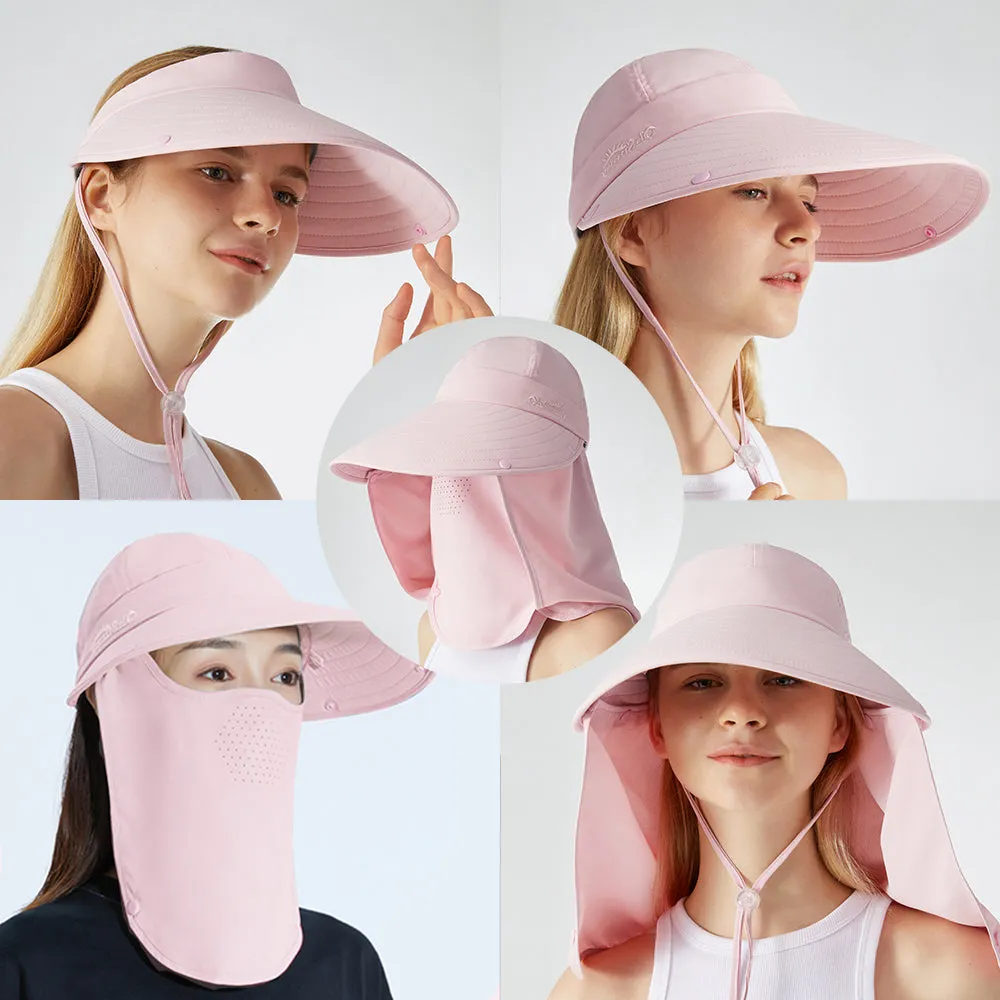 Unisex Fishing Hiking Sun Protection Face Neck Cover Flap Hat UPF 50 