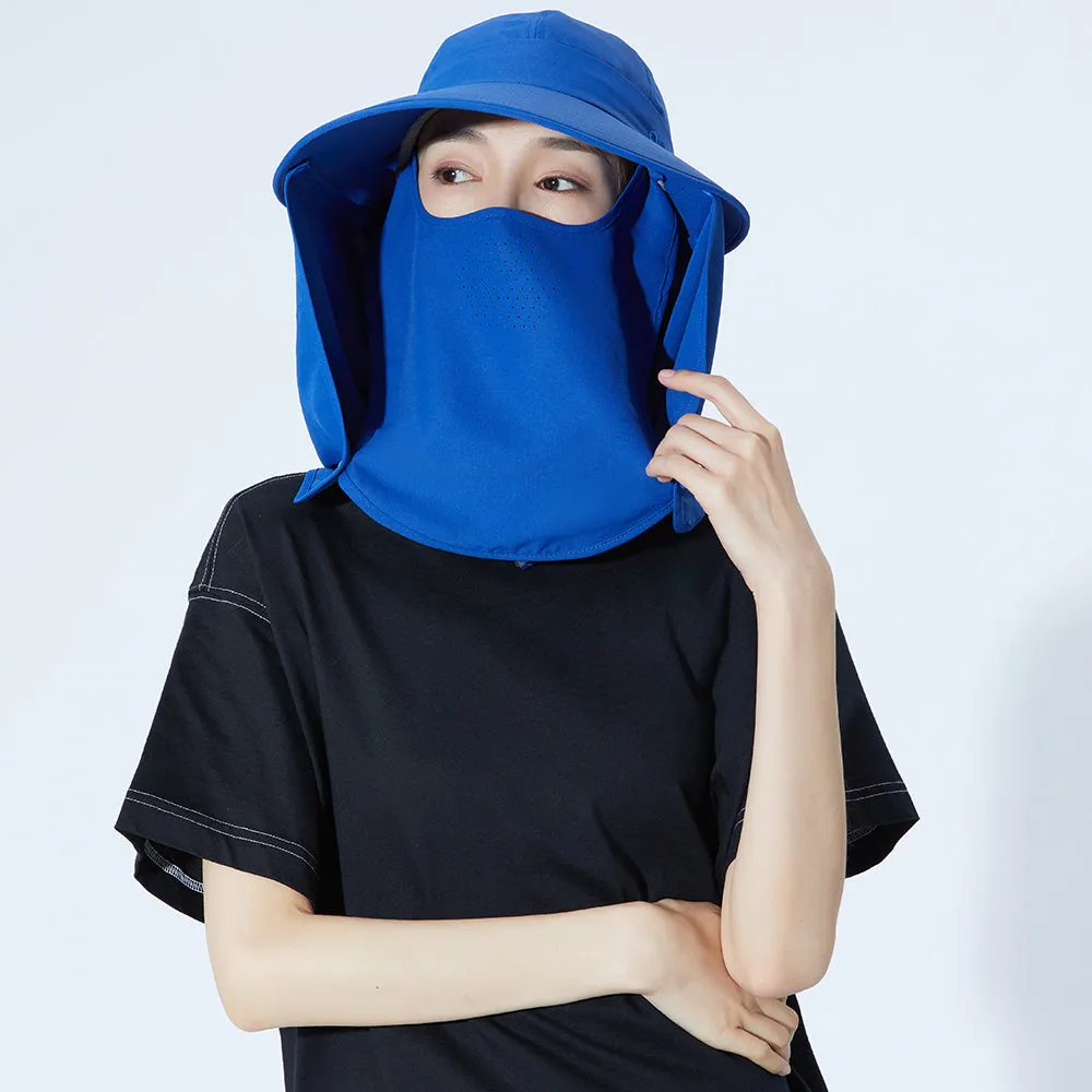 Unisex Fishing Hiking Sun Protection Face Neck Cover Flap Hat UPF 50 