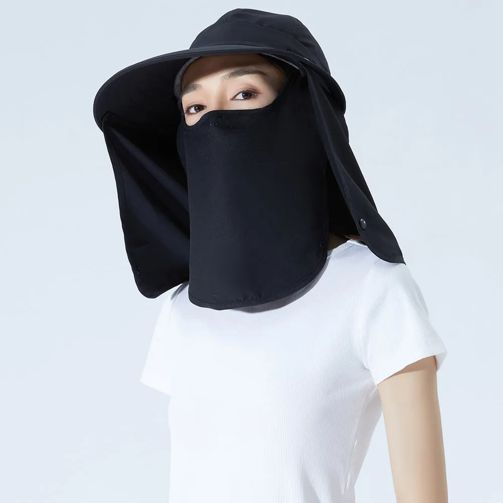 Unisex Fishing Hiking Sun Protection Face Neck Cover Flap Hat UPF 50 