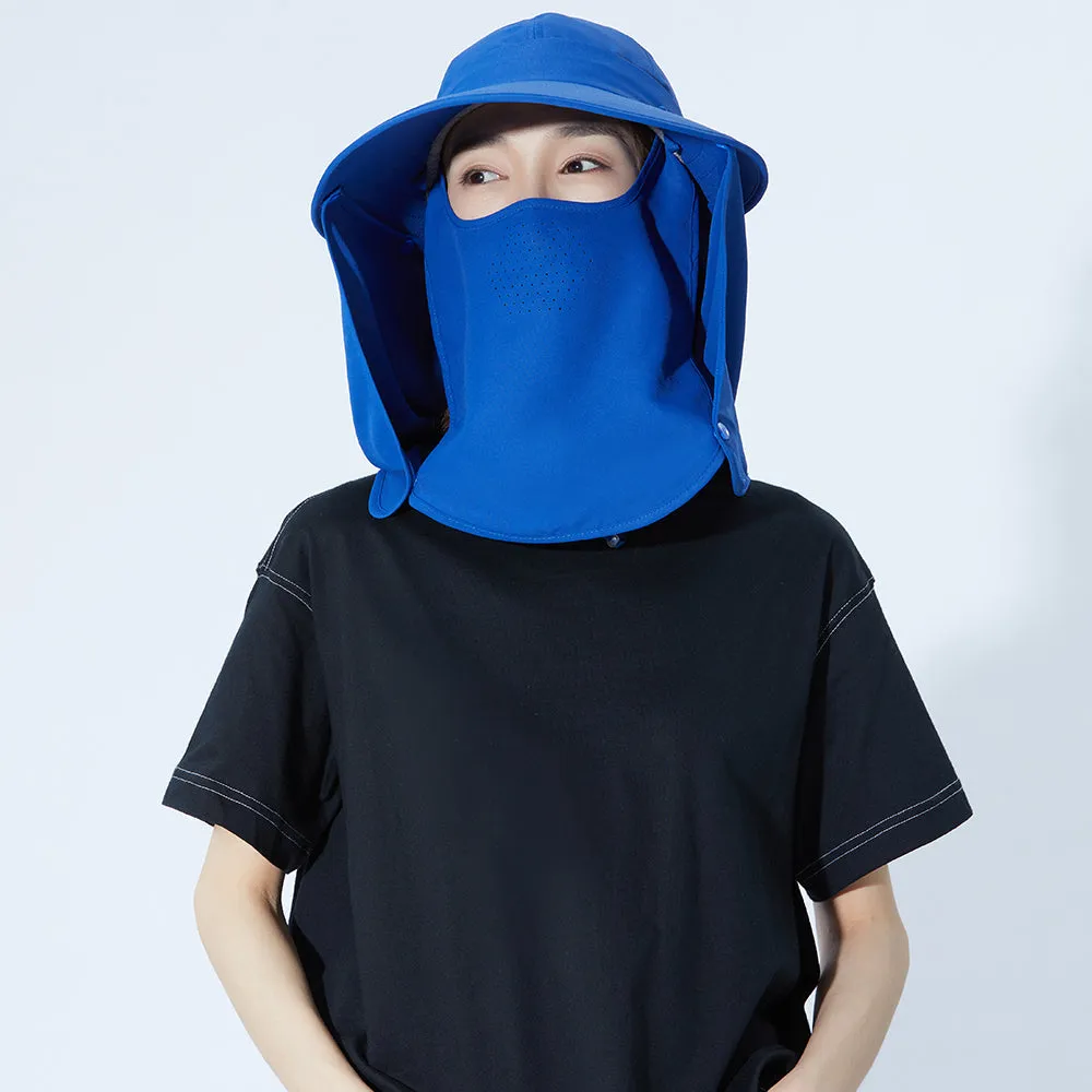 Unisex Fishing Hiking Sun Protection Face Neck Cover Flap Hat UPF 50 