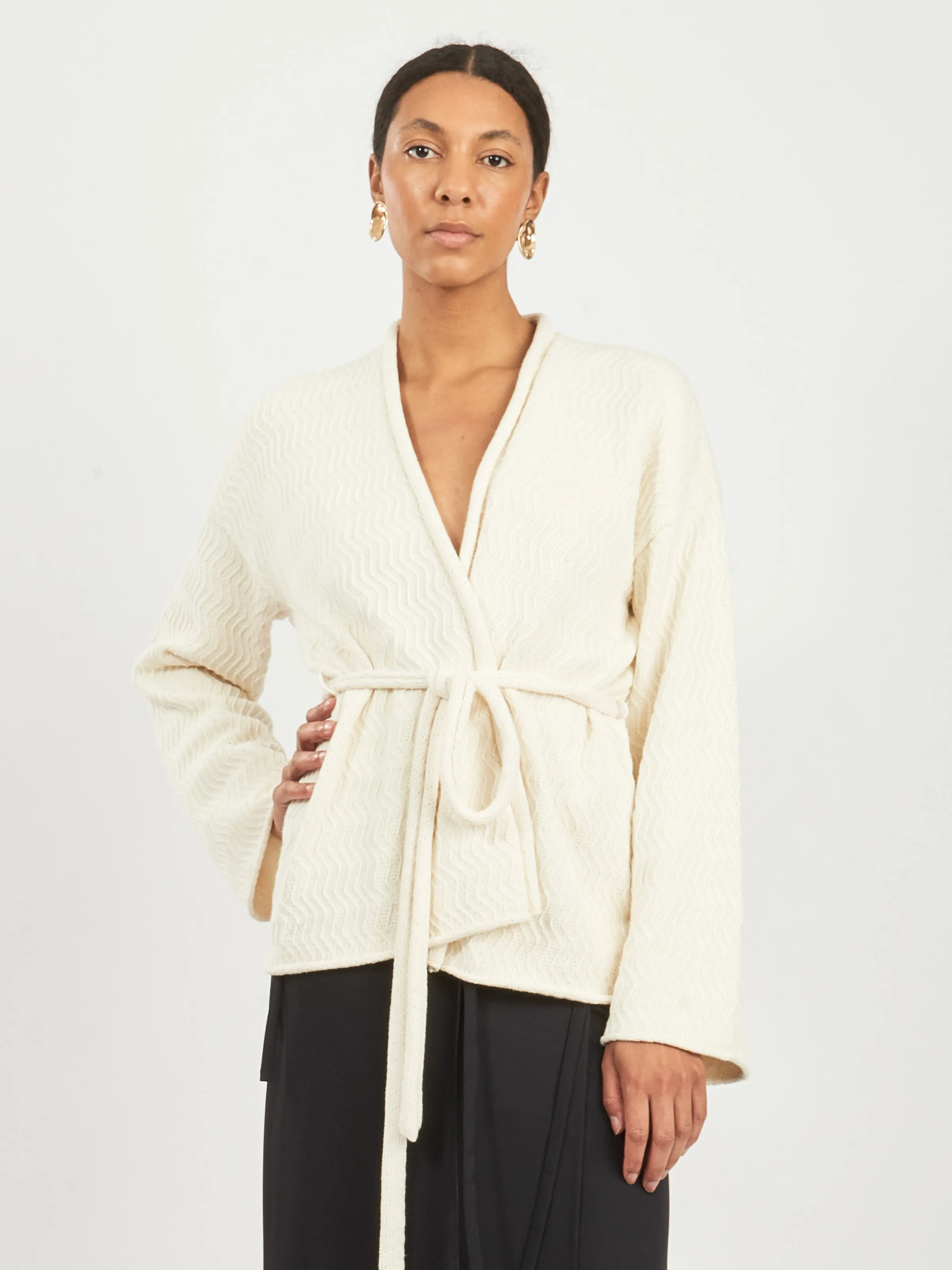 White Zig Zag Cardigan