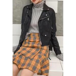 Women Classy Winter Biker Leather Jacket  WJC23169