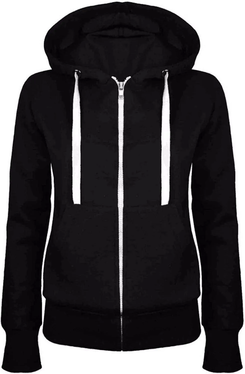Women's Oversized Zip Up Hoodie Lightweight Thin Long Sleeve Hooded Sweatshirt with Pockets Solid Drawstring Coats