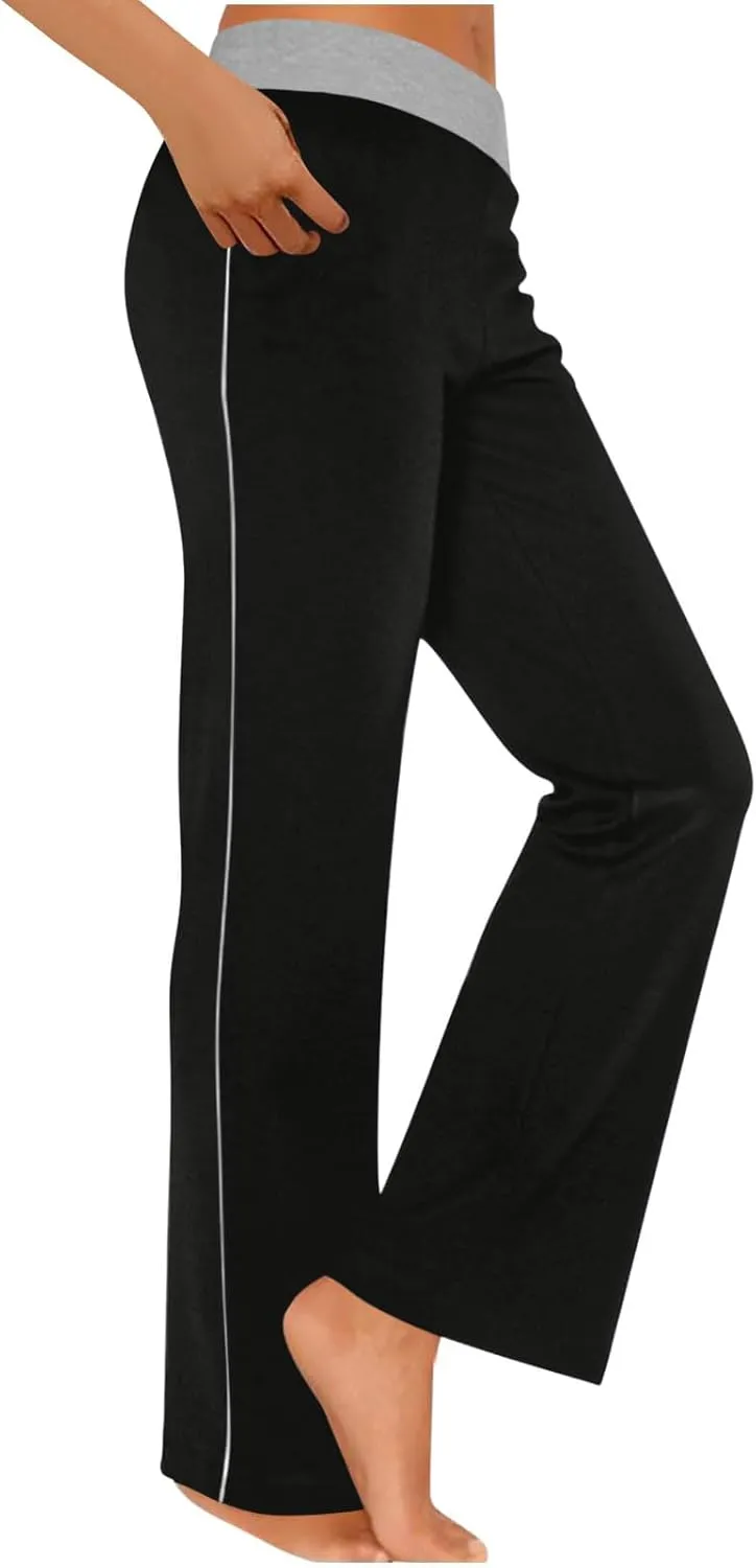 Womens Summer Pants Loose Wide Leg Pants High Waist Straight Casual Light Weight Trousers Athletic Trendy Clothes