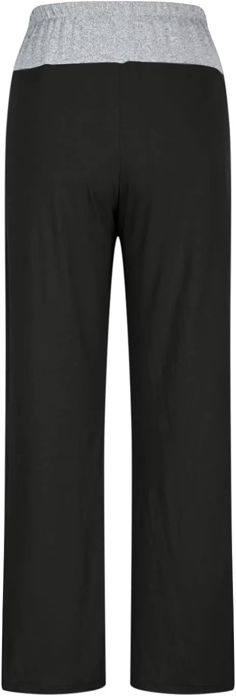 Womens Summer Pants Loose Wide Leg Pants High Waist Straight Casual Light Weight Trousers Athletic Trendy Clothes