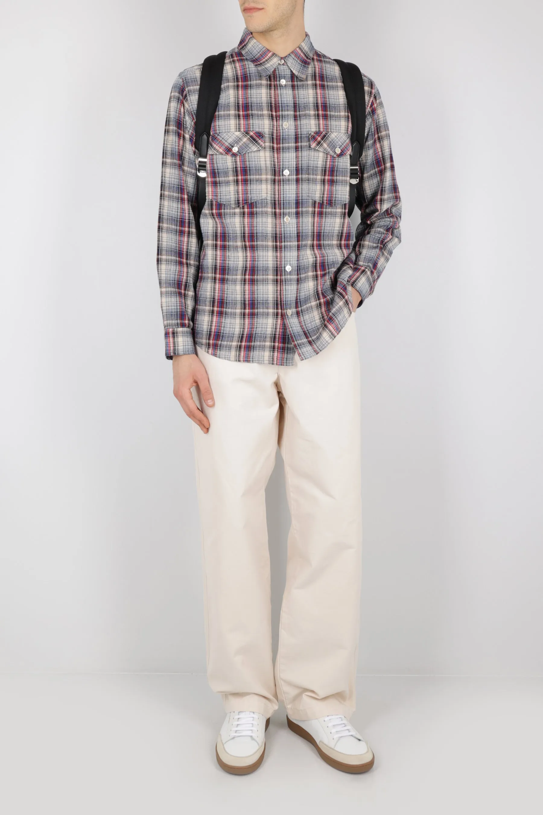 Workwear Pattern Cotton Pants