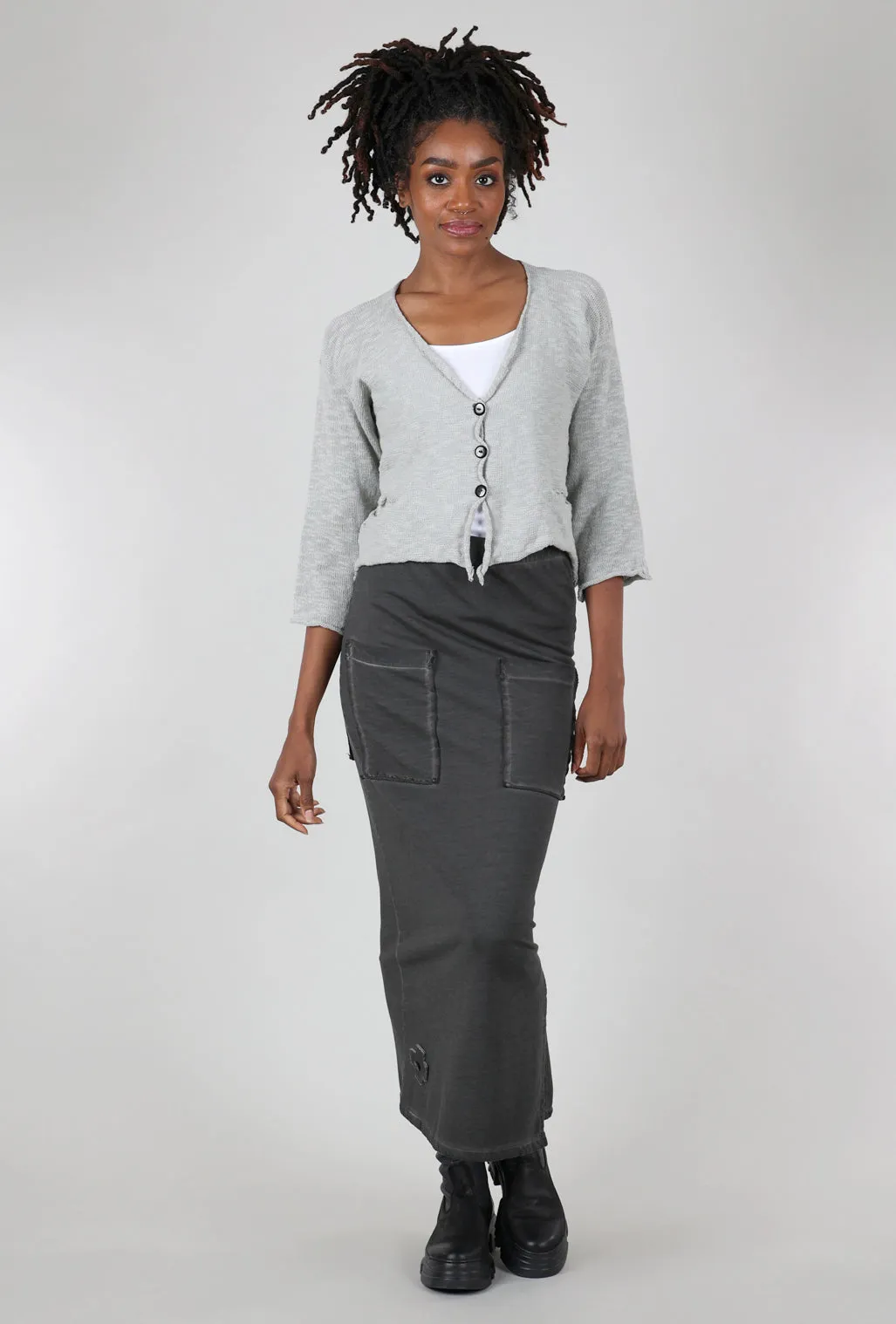 Zaza Petite Cardie, Light Gray