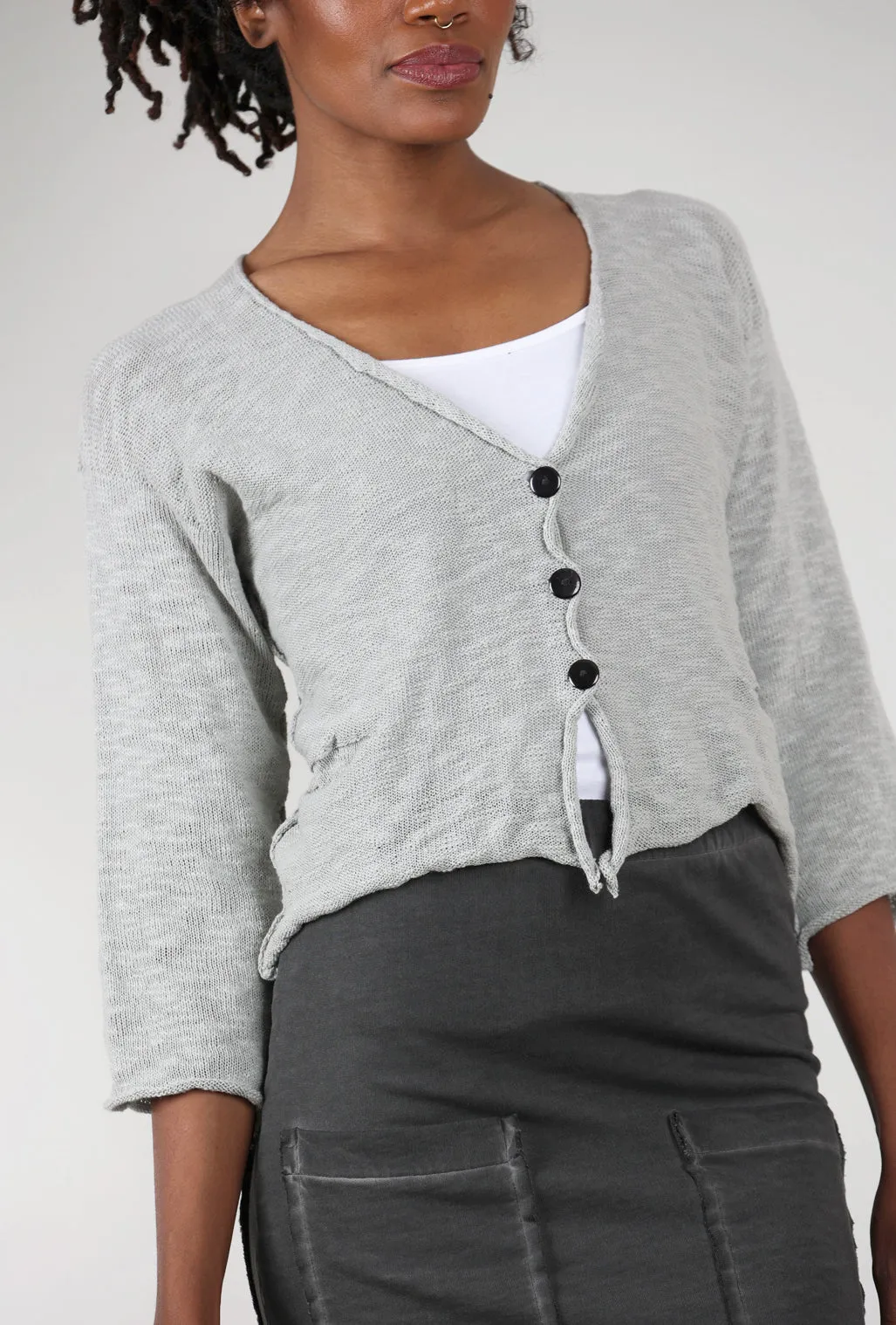 Zaza Petite Cardie, Light Gray