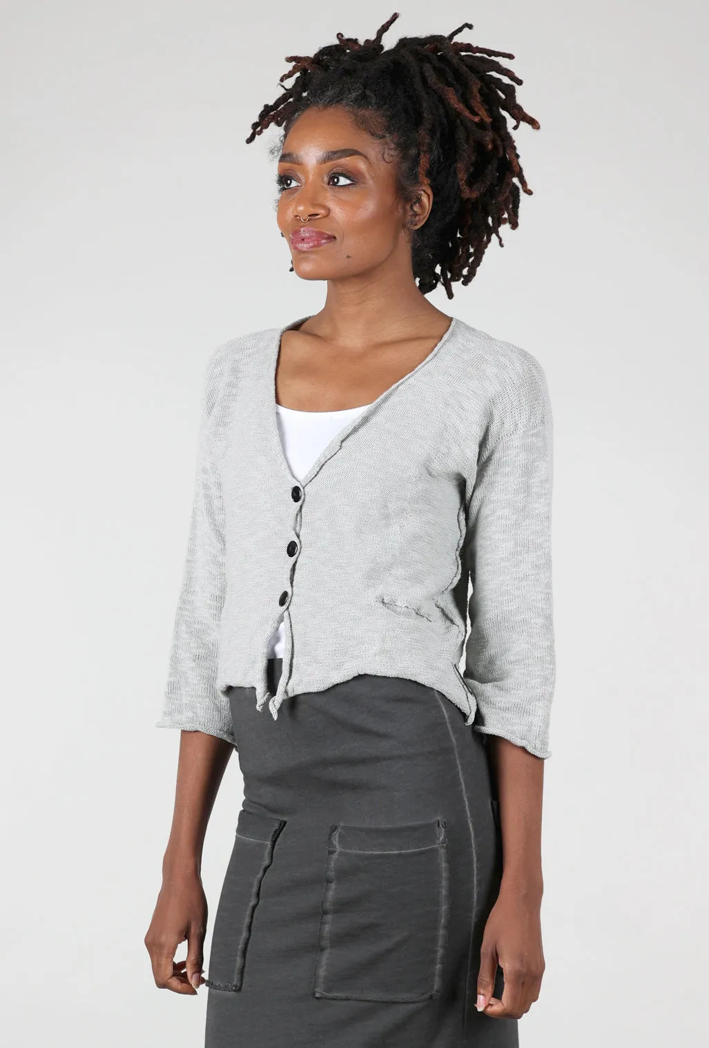 Zaza Petite Cardie, Light Gray